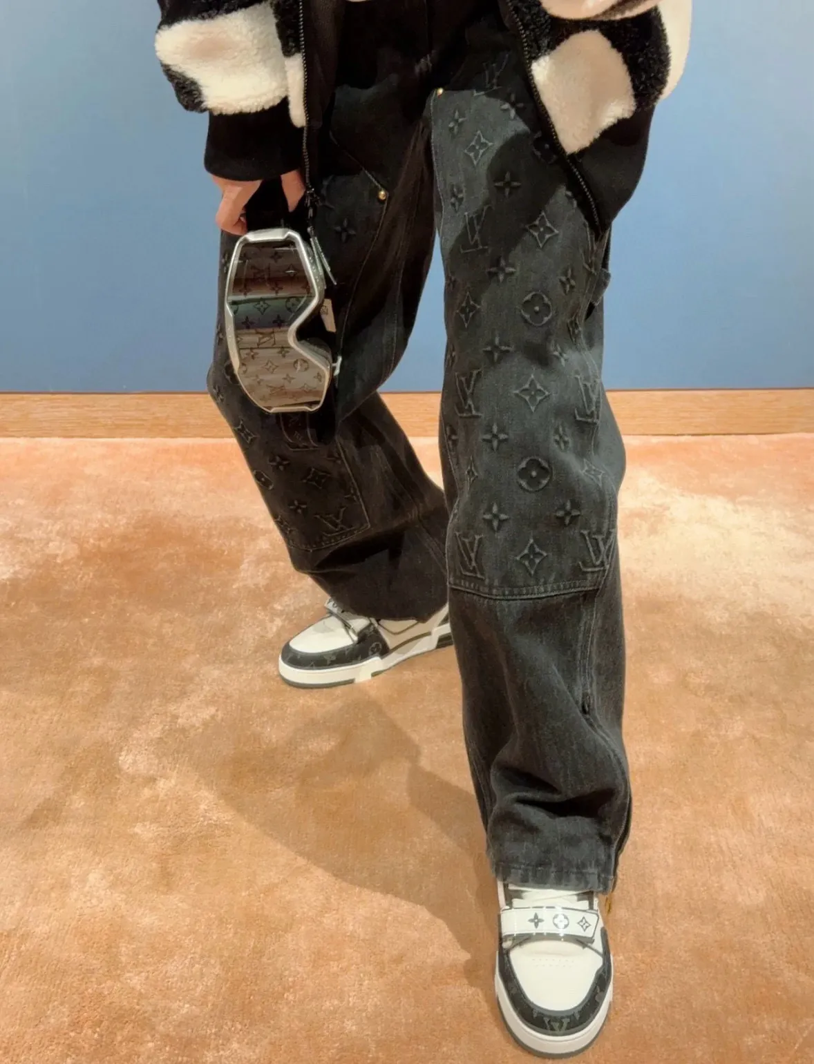 Louis Vuitton/Louis Vuitton presbyopic embossed jeans
